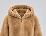 GIACCONE DONNA VIRGINIABLU ECOPELLICCIA CAPPUCCIO TASCHE ZIP ART. HEARTH-71C