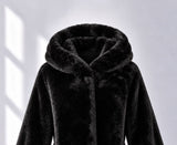 CAPPOTTO DONNA VIRGINIABLU ECOPELLICCIA CAPPUCCIO TASCHE ART.SMILE-59M