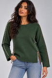 MAGLIONE DONNA RIVA TRICOT GIROCOLLO CUCITURE COLORATE ART.B515636