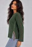 MAGLIONE DONNA RIVA TRICOT GIROCOLLO CUCITURE COLORATE ART.B515636