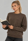 MAGLIONE DONNA B NEW GIROCOLLO DECORAZIONE IN RILIEVO ART.ART813