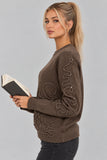 MAGLIONE DONNA B NEW GIROCOLLO DECORAZIONE IN RILIEVO ART.ART813