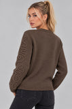 MAGLIONE DONNA B NEW GIROCOLLO DECORAZIONE IN RILIEVO ART.ART813