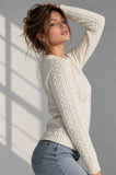 MAGLIONE DONNA VALERIE LANA GIROCOLLO TRECCE ART.1268