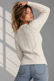 MAGLIONE DONNA VALERIE LANA GIROCOLLO TRECCE ART.1268