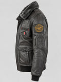 GIUBBETTO UOMO MODELLO AVIATORE PELLE TASCHE PATCH SAI AMBROSINI ART.ARI6GB011744U