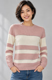 MAGLIONE DONNA GAIA B GIROCOLLO RIGATO STRASS ART. 311