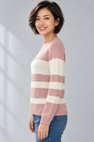MAGLIONE DONNA GAIA B GIROCOLLO RIGATO STRASS ART. 311