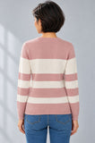 MAGLIONE DONNA GAIA B GIROCOLLO RIGATO STRASS ART. 311