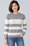 MAGLIONE DONNA GAIA B GIROCOLLO RIGATO STRASS ART. 311