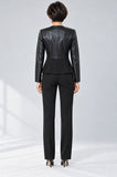 GIUBBINO DONNA CANNELLA FULL ZIP DETTAGLI EFFETTO PELLE ART. GIAC1DD67 09