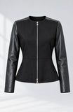 GIUBBINO DONNA CANNELLA FULL ZIP DETTAGLI EFFETTO PELLE ART. GIAC1DD67 09