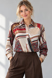 CAMICIA DONNA CANNELLA FANTASIA BOTTONI DEAR DRESS