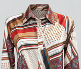 CAMICIA DONNA CANNELLA FANTASIA BOTTONI DEAR DRESS