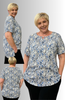 BLUSA FANTASIA  DONNA TAGLIE OVER GAIA PIU ART. 507 GIROCOLLO MM SPACCHI LATERALI