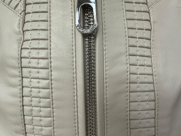 GIUBBETTO DONNA  TASCHE CON ZIP EFFETTO PELLE  MORBIDO VIRGINIA BLU ART. NOEMI