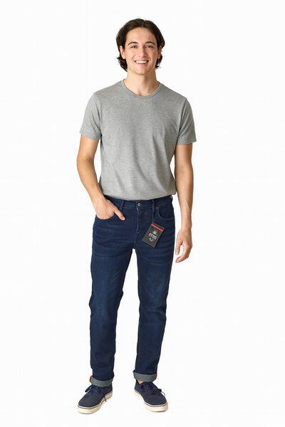 JEANS UOMO ZIP BOTTONE CINQUE TASCHE SCURO SLIM MARCA DATCH ART. DM8623