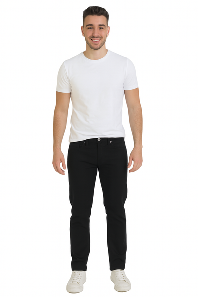 JEANS UOMO ZIP BOTTONE CINQUE TASCHE NERO MARCA GAS ART.ALBERT W706