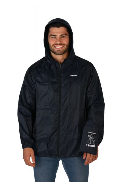 GIACCA SFODERATA TAGLIE FORTI IDROREPELLENTE RIPIEGABILE CAPPUCCIO MARCA BRUGI ART. L81G-T761-4L