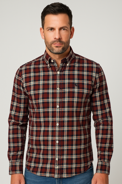 CAMICIA UOMO RAGAZZO SLIM FIT SCOZZESE BUTTON DOWN MARCA TIMBERLAND ART. TB0A6V66