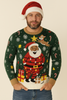 MAGLIONE UOMO GIROCOLLO POLSINI FASCIA LUCINE NATALIZIO MARCA JULE ART.22LEDA2