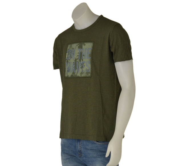 T-SHIRT UOMO COTONE MEZZA MANICA GIROCOLLO STAMPA MARCA SEA BARRIER ART. ZABA