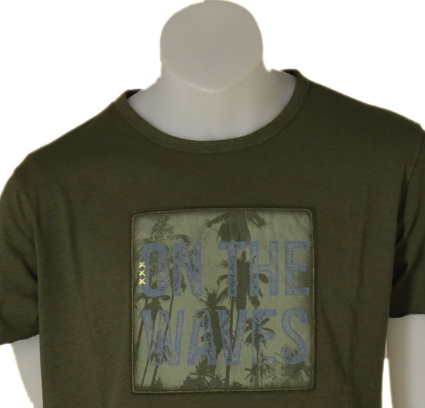 T-SHIRT UOMO COTONE MEZZA MANICA GIROCOLLO STAMPA MARCA SEA BARRIER ART. ZABA