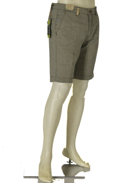BERMUDA UOMO MISTO LINO ZIP BOTTONE TASCHE RISVOLTO LEGGERO MORBIDO MODERN FIT MARCA SEA BARRIER ART. CHESS