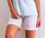 PIGIAMA CORTO DONNA RAGAZZA SERAFINO PURO COTONE FIORI POIS OHANA ART. 21395