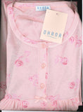 CAMICIA DA NOTTE CALIBRATA DONNA MEZZA MANICA BOTTONI PURO COTONE FIORI OHANA ART. 21544