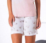 PIGIAMA CORTO CALIBRATO DONNA RAGAZZA SERAFINO PURO COTONE FIORI OHANA ART. 21540
