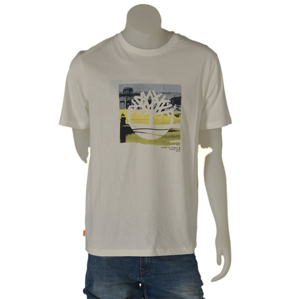 T-SHIRT UOMO COTONE MEZZA MANICA GIROCOLLO STAMPA MARCA TIMBERLAND ART.  TB0A65WH