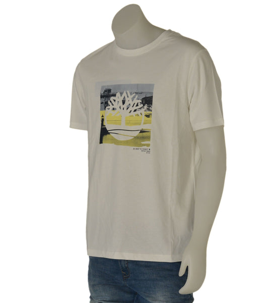 T-SHIRT UOMO COTONE MEZZA MANICA GIROCOLLO STAMPA MARCA TIMBERLAND ART.  TB0A65WH
