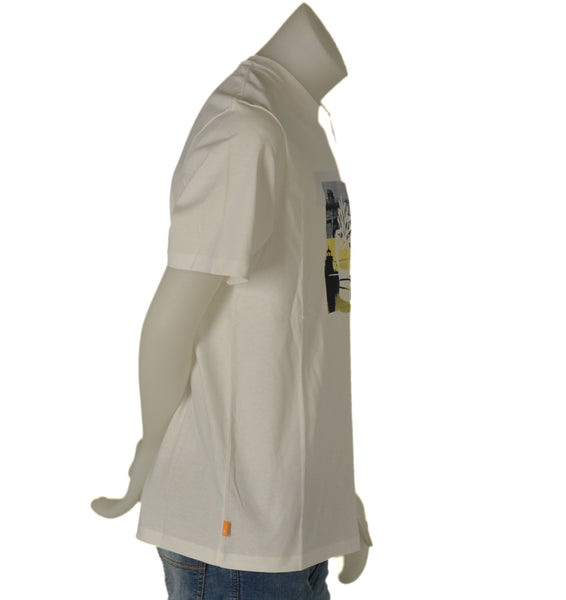 T-SHIRT UOMO COTONE MEZZA MANICA GIROCOLLO STAMPA MARCA TIMBERLAND ART.  TB0A65WH