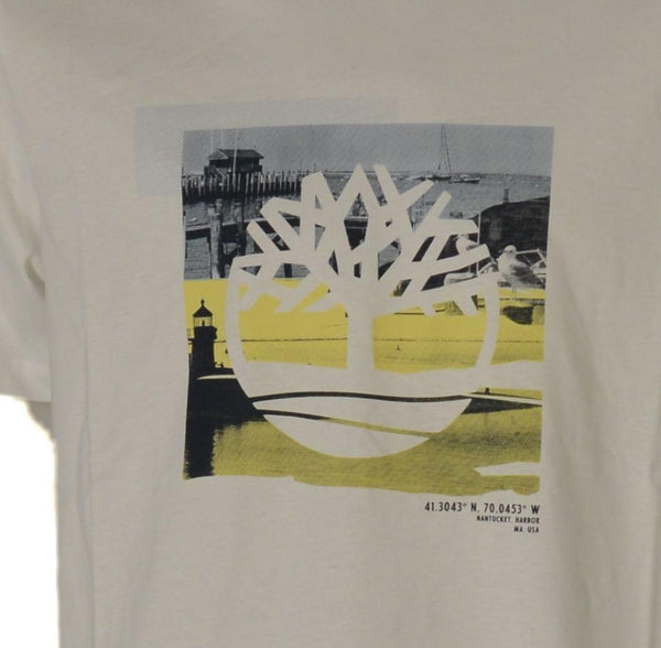 T-SHIRT UOMO COTONE MEZZA MANICA GIROCOLLO STAMPA MARCA TIMBERLAND ART.  TB0A65WH