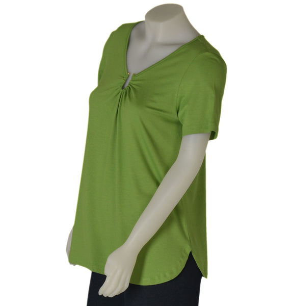 T-SHIRT DONNA MEZZA MANICA SCOLLO STONDATA LEGGERA MORBIDA MARCA ISTINTI ART. 31852