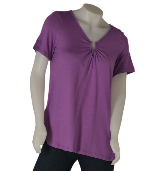 T-SHIRT DONNA MEZZA MANICA SCOLLO STONDATA LEGGERA MORBIDA MARCA ISTINTI ART. 31852