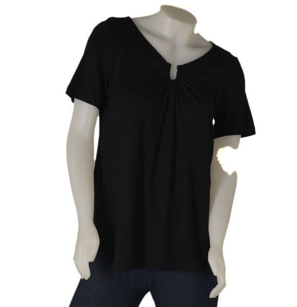 T-SHIRT DONNA MEZZA MANICA SCOLLO STONDATA LEGGERA MORBIDA MARCA ISTINTI ART. 31852