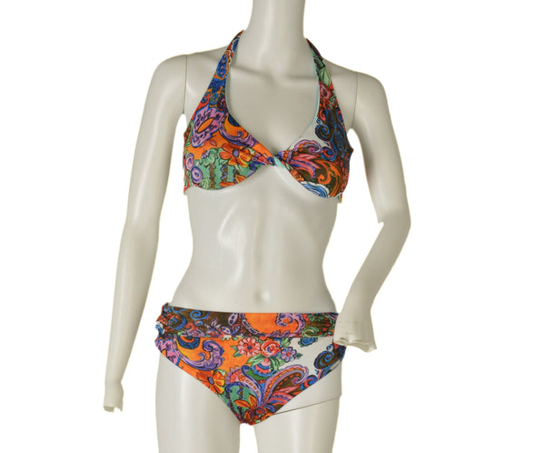 BIKINI DONNA RAGAZZA SPIAGGIA DOUBLE FACE FERRETTO NODO FANTASIA ARRICCIATURA MARCA LINEA SPRINT ART. ATENA