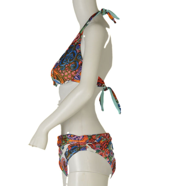 BIKINI DONNA RAGAZZA SPIAGGIA DOUBLE FACE FERRETTO NODO FANTASIA ARRICCIATURA MARCA LINEA SPRINT ART. ATENA