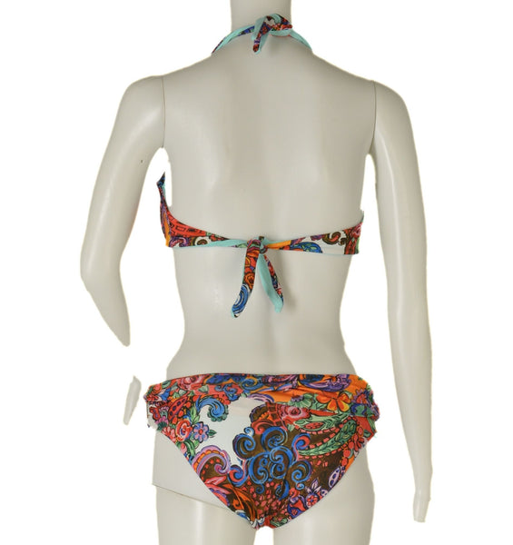 BIKINI DONNA RAGAZZA SPIAGGIA DOUBLE FACE FERRETTO NODO FANTASIA ARRICCIATURA MARCA LINEA SPRINT ART. ATENA