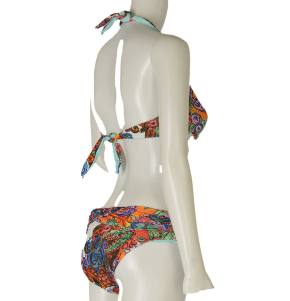 BIKINI DONNA RAGAZZA SPIAGGIA DOUBLE FACE FERRETTO NODO FANTASIA ARRICCIATURA MARCA LINEA SPRINT ART. ATENA