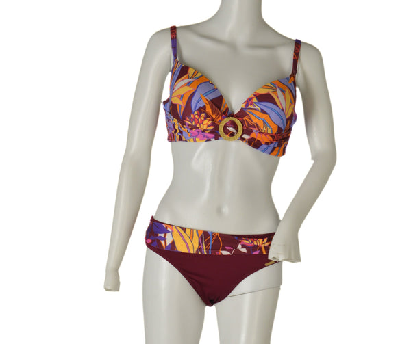 COSTUME DONNA RAGAZZA BIKINI FERRETTO PREFORMATO LACCETTI FANTASIA MARCA LINEA SPRINT ART. AMALIA