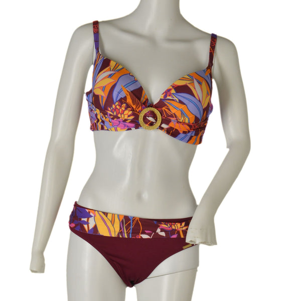 COSTUME DONNA RAGAZZA BIKINI FERRETTO PREFORMATO LACCETTI FANTASIA MARCA LINEA SPRINT ART. AMALIA