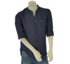 CAMICIA UOMO LINO BOTTONI MANICA LUNGA COREANA TASCHINO MORBIDA LEGGERA MARCA X-CAPE ART. REY