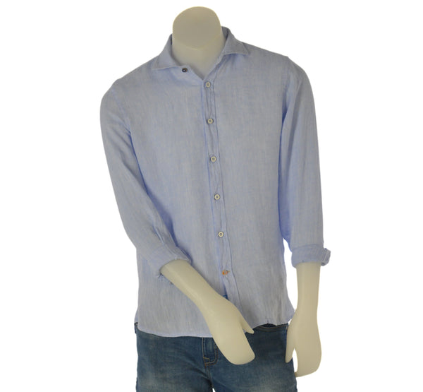 CAMICIA UOMO LINO MANICA LUNGA BOTTONI MORBIDA LEGGERA MARCA X-CAPE ART. SOLERO