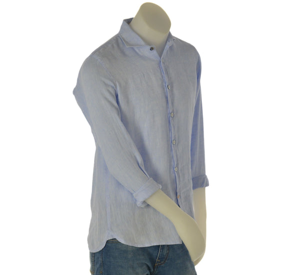 CAMICIA UOMO LINO MANICA LUNGA BOTTONI MORBIDA LEGGERA MARCA X-CAPE ART. SOLERO