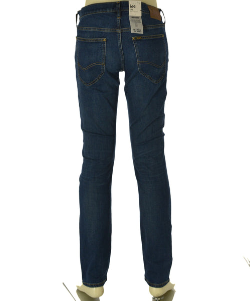 JEANS UOMO ZIP BOTTONE CINQUE TASCHE SCURO SLIM TAPARED MARCA LEE ART. LUKE