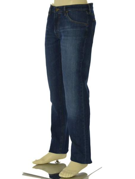 JEANS UOMO ZIP BOTTONE CINQUE TASCHE SCURO REGULAR STRAIGHT MARCA LEE ART. DAREN