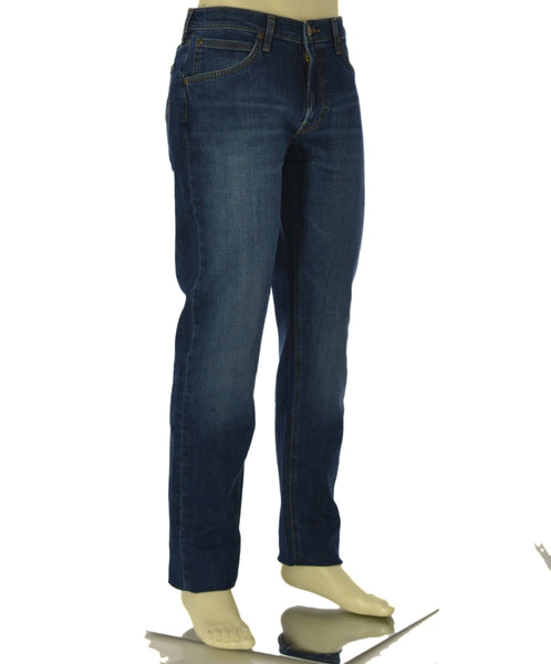 JEANS UOMO ZIP BOTTONE CINQUE TASCHE SCURO REGULAR STRAIGHT MARCA LEE ART. DAREN